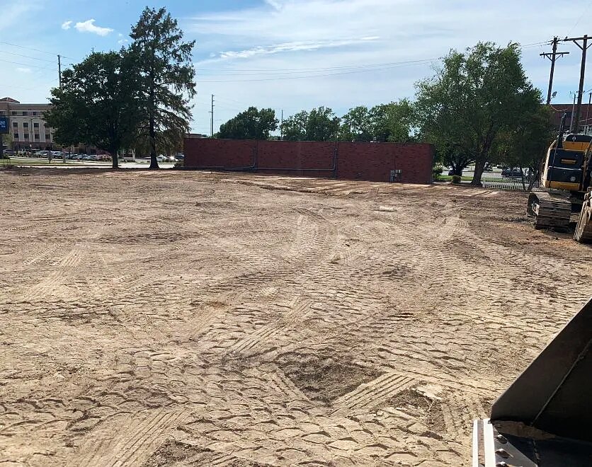 Commercial Pad Grading — During — Pad Graded